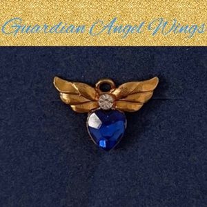 Sapphire Blue Guardian Angel Wings Pin